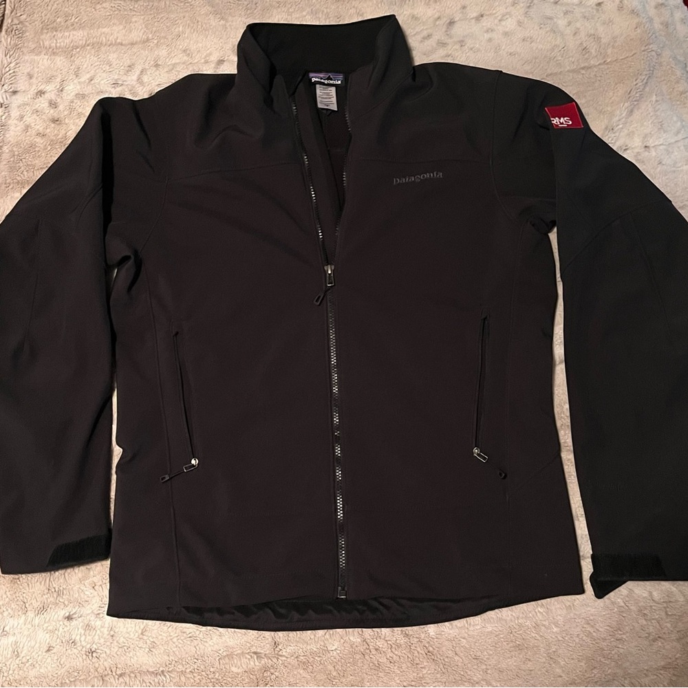 Patagonia Zip Up Polartec Windbreaker Jacket Mens Size M Black windbloc